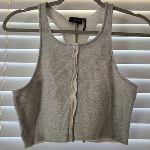 Fleece high neck tank top